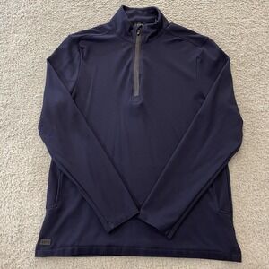 Cuts Clothing Concorde 1/4 Zip Shirt Mens M Navy Pullover Pockets Performance